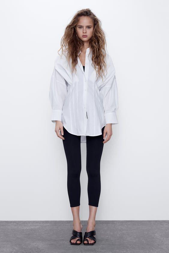 pleated poplin shirt zara