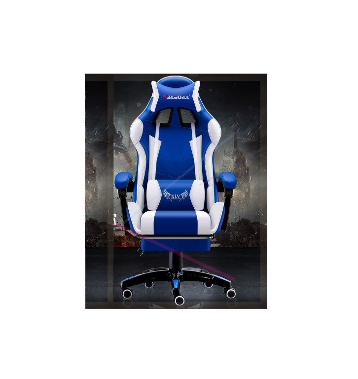 101 Blue and white gaming chair, Without Footrest. chair