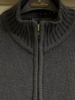 斯文粗冷針織羊毛開胸拉鍊外套64243048002305110