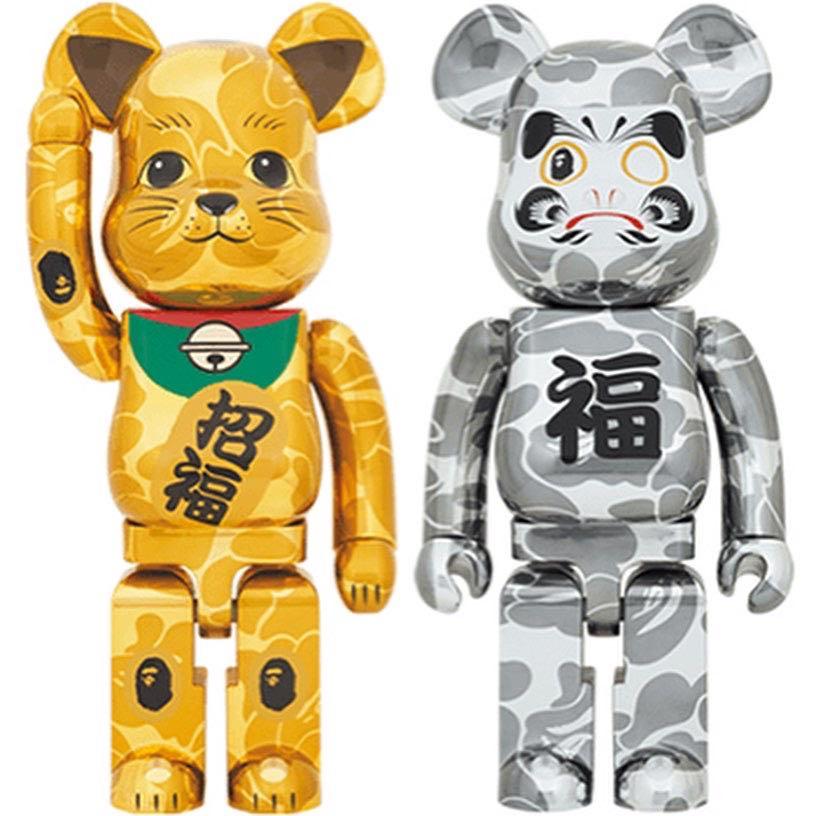 完売‼️ 🇯🇵日本直送代購【 BE@RBRICK BAPE® 】招き猫金メッキ& 達磨