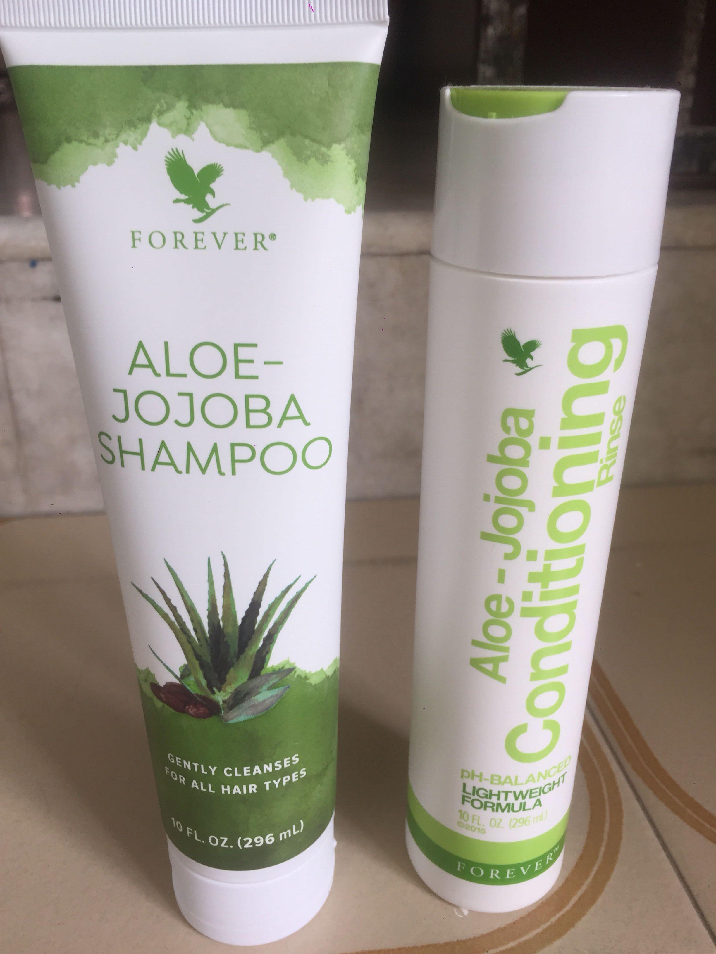 Aloe-jojoba shampoo And Aloe conditioning rinse, Beauty & Personal Care,  Hair Products on Carousell
