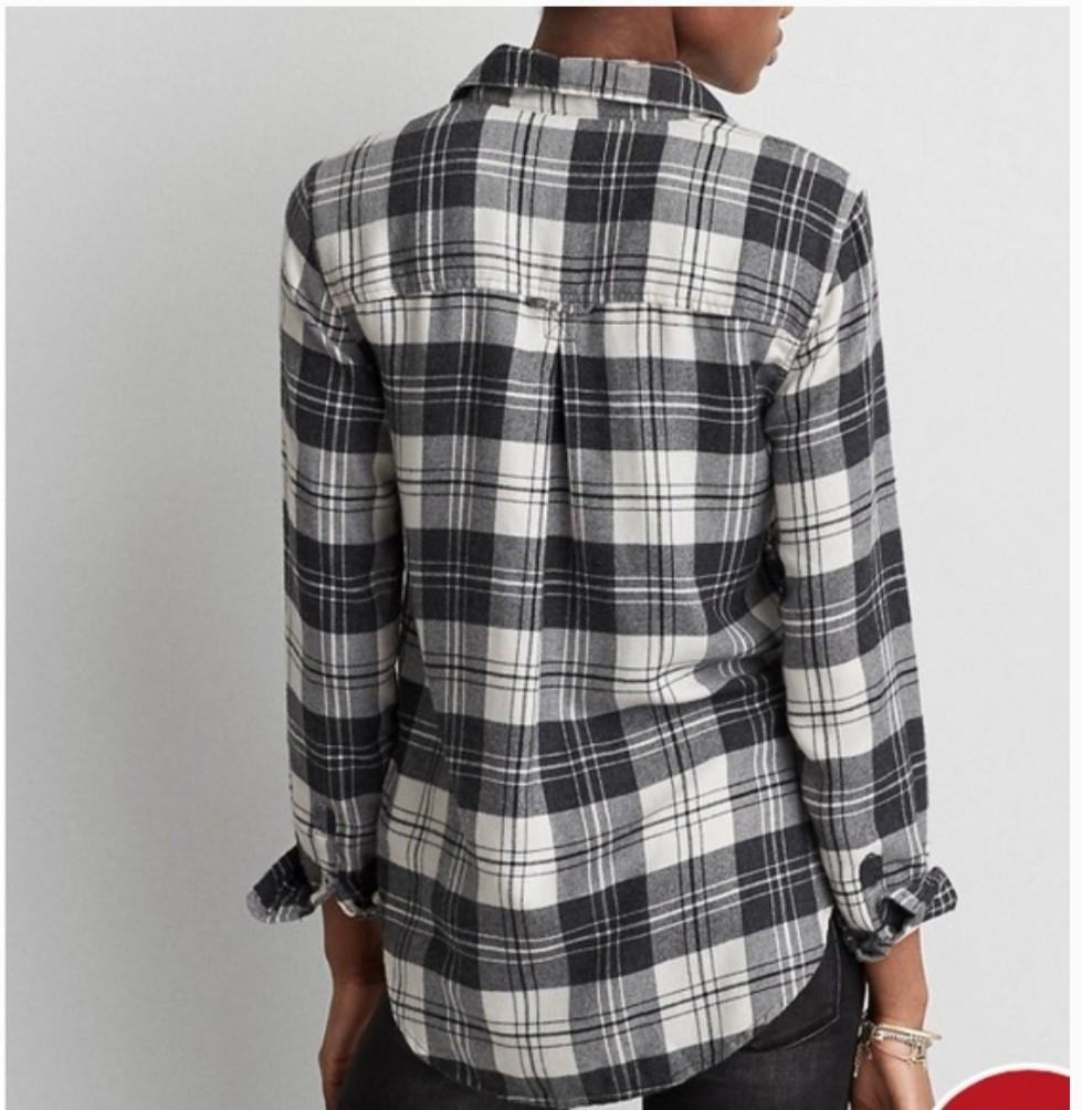 American eagle SUPER SOFT Boyfriend plaid shirt, Women's Fashion