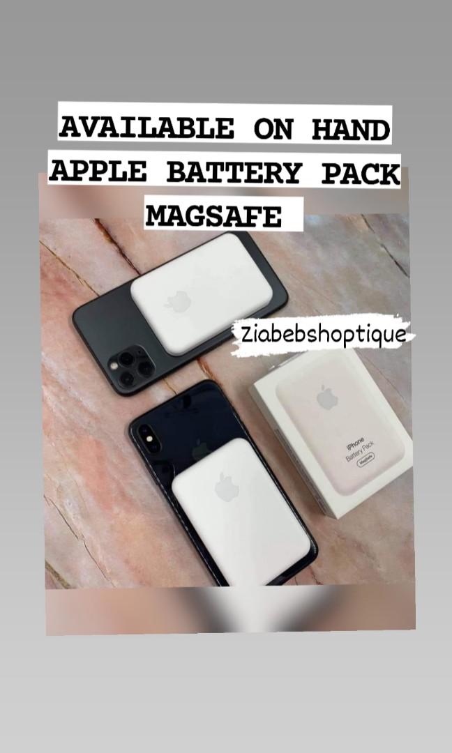 Apple Battery Pack Magsafe SALE‼️ (Category: Chargers & Cables) located in Manila. Submitted by ziabebshoptique (Listing ID 1134150596, Image 1). Description: 📱FOR iPHONE USERS 📱 🍎Apple Battery Pack Magsafe Can be used for iPhone X- 12 Promax Output port - Usb -C 🤗Say Goodbye to your heavy powerbank 🥵 🤗Say hello to Convenient Wireless Charging ✔️Yes Bes Isasalpak mo lang sa likod ng phone mo 😊 INSTANT FREEBIES🎁☺️ Inclusions: ☑️Battery Pac