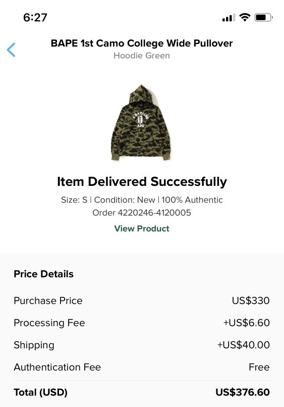 Stockx on sale bape hoodie