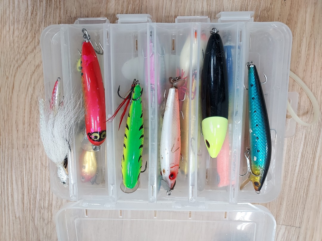 Batch of lures including storage boxes, Sports Equipment, Fishing