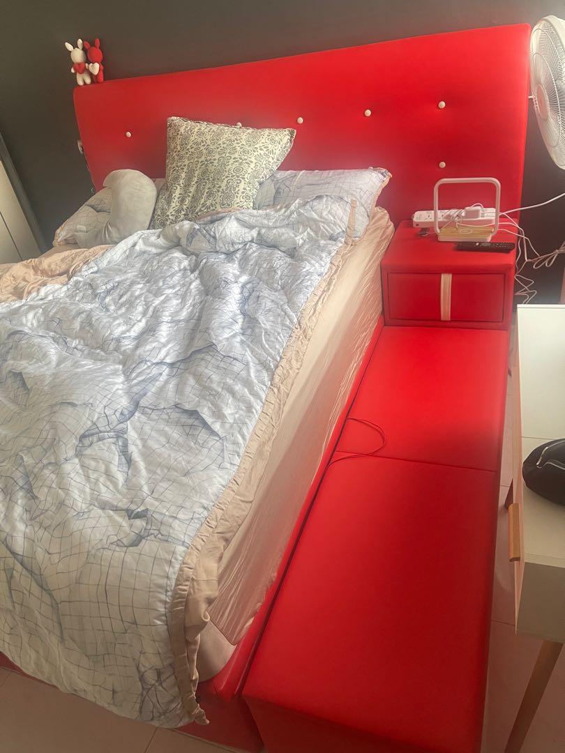 Bed Frame (Queen) with Storage, Furniture & Home Living, Furniture, Bed