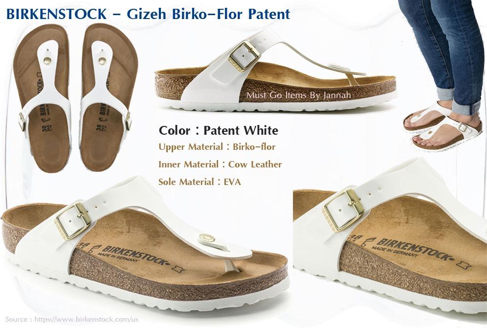 BIRKENSTOCK GIZEH Birko Flor Patent White Authentic