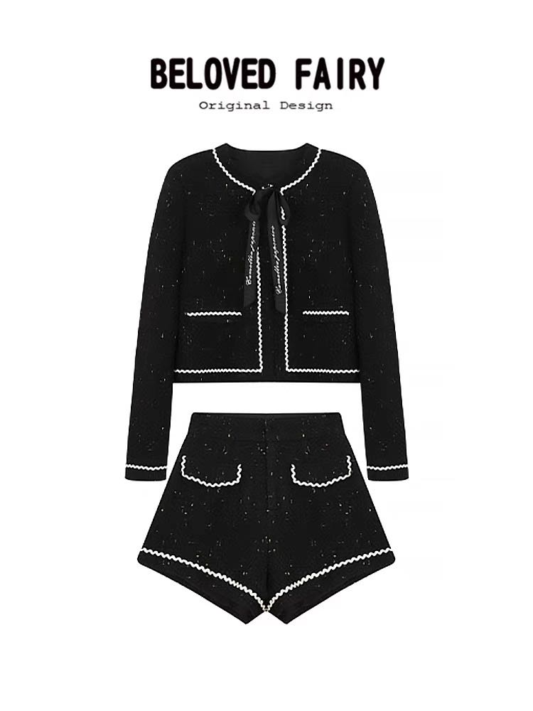 Black knit Blazer \u0026 short, Women's 