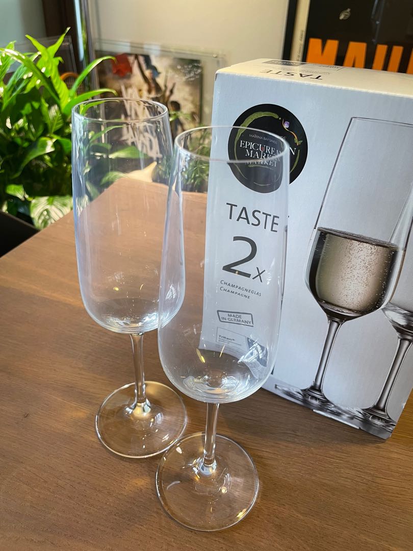BNIB Schott Zwiesel Champagne Glasses x2, Furniture & Home Living