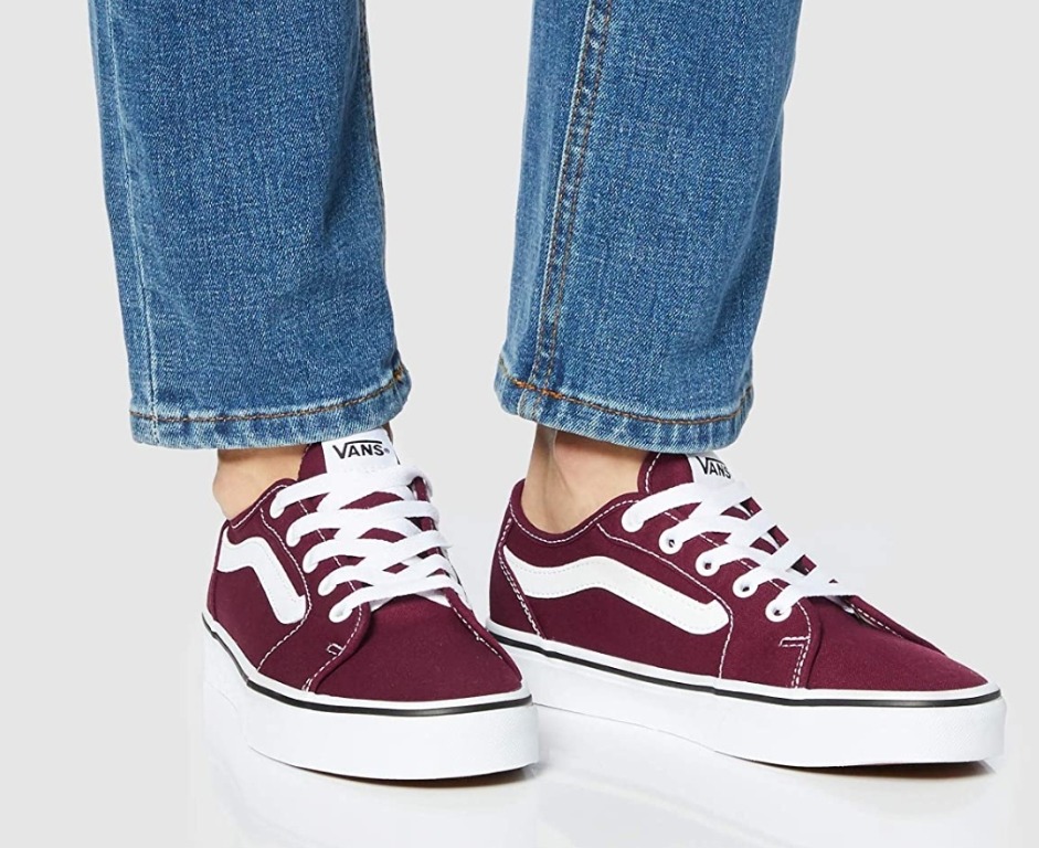 Maroon vans laces shop