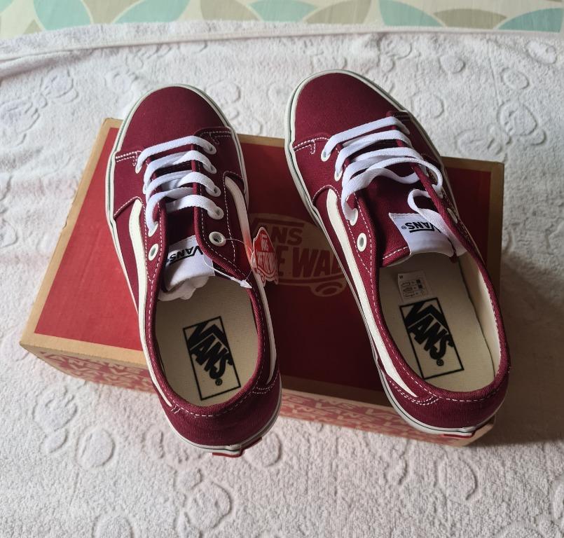 brand new vans original og filmore decon maroon lace sneakers