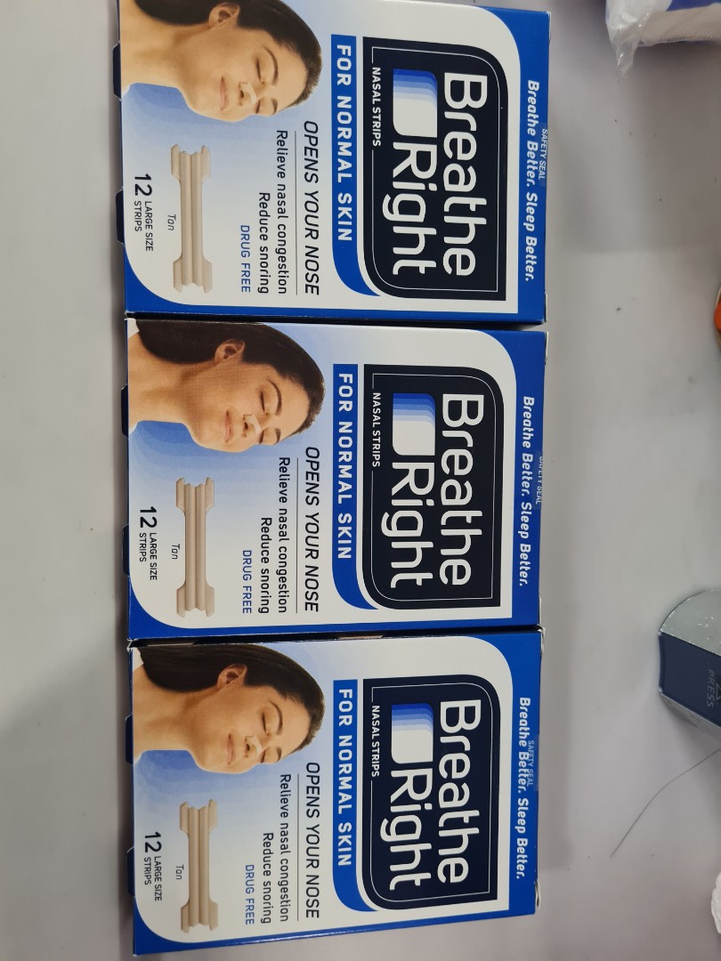Breathe right nasal strips (Large size) Expiry Sep 2023, Beauty