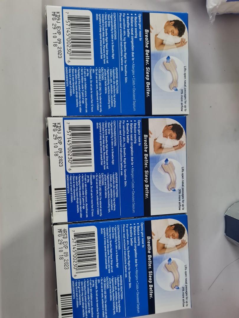 Breathe right nasal strips (Large size) Expiry Sep 2023, Beauty