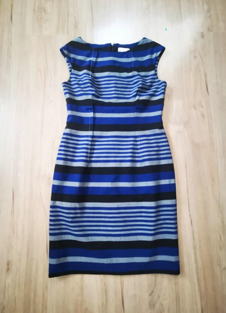 Calvin klein blue top striped dress