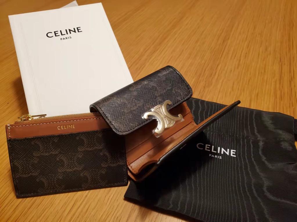 Shop CELINE Compact wallet with coin in triomphe canvas (10I652DS3.04LU  COLORE) by Youshop