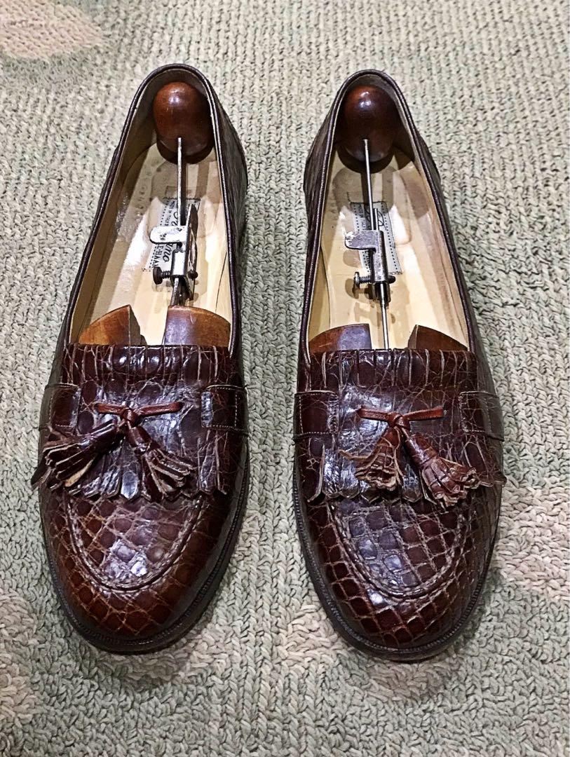 Cole Haan Caiman Alligator Leather Kiltie Tassel Loafers