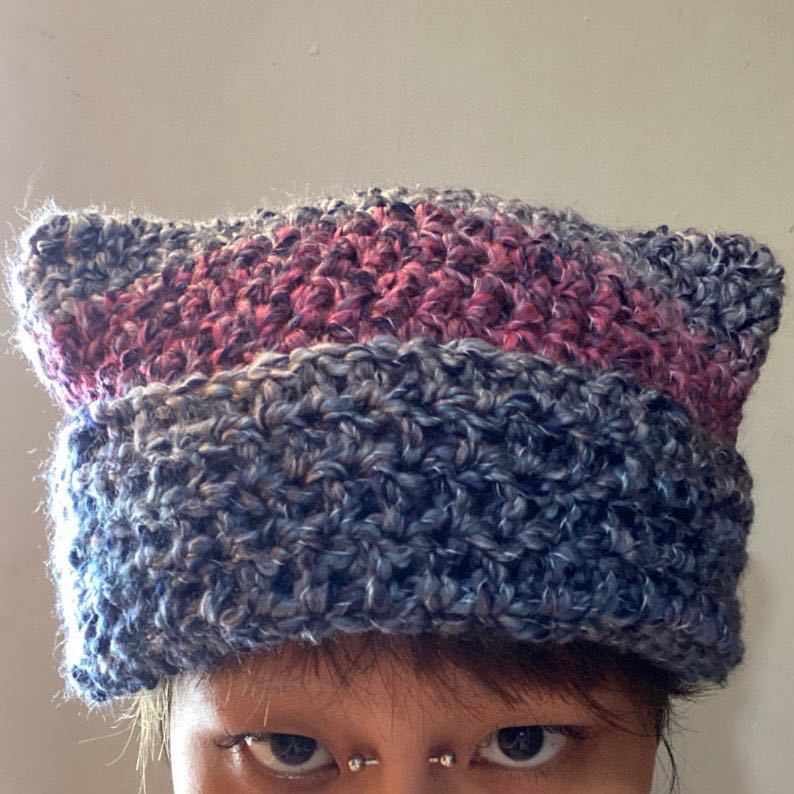 crochet cat ear beanie, Women's Fashion 