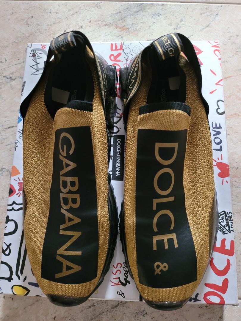 Dolce & Gabbana Gold Bassa Sneakers, Men's Fashion, Footwear, Sneakers ...