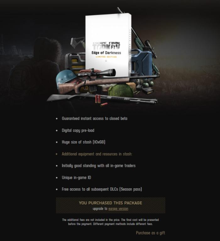 Escape From Tarkov (EFT) EDGE OF DARKNESS LIMITED EDITION, Hobbies ...