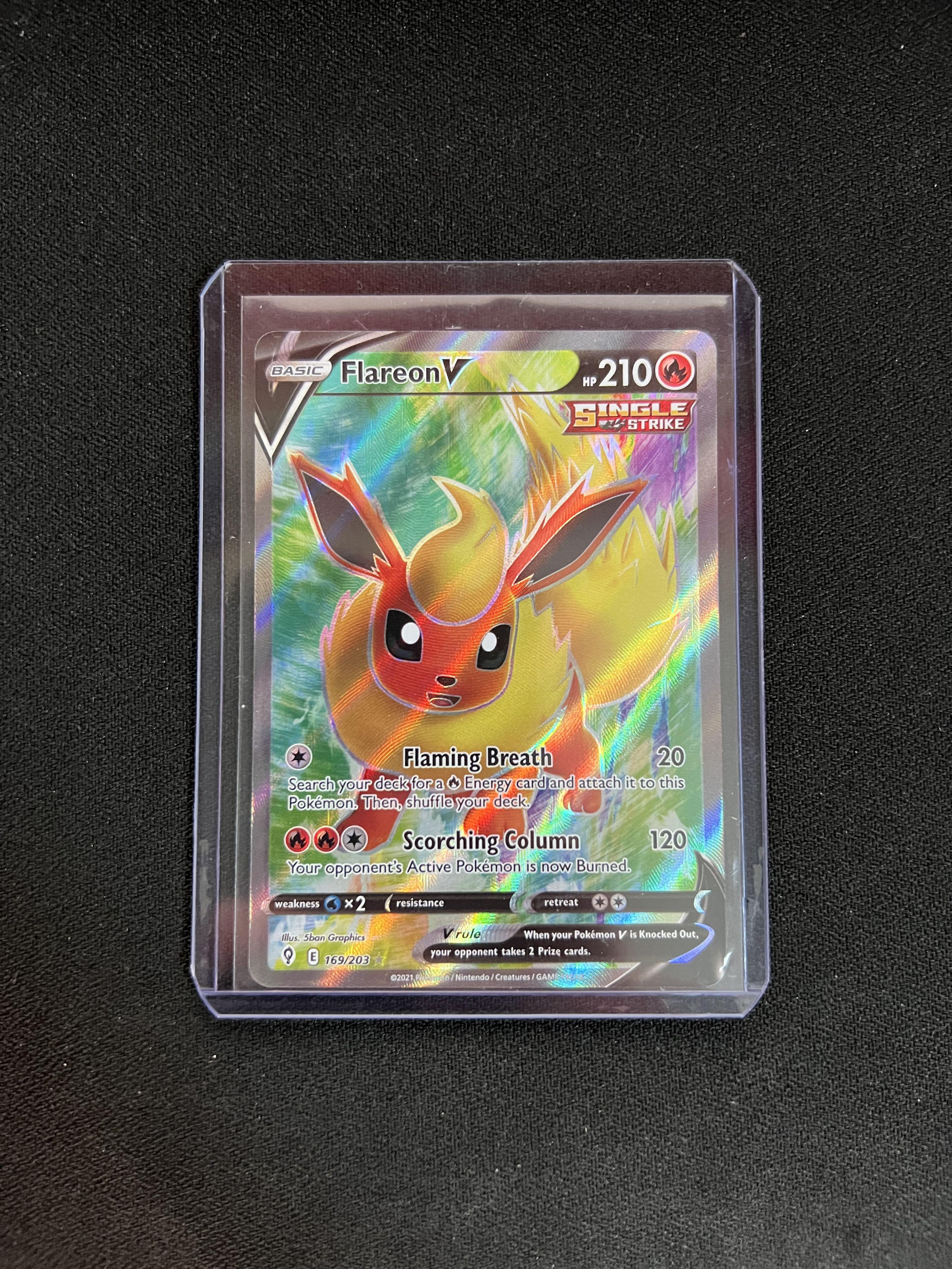 Evolving Skies Flareon V 169 3 Full Art Ultra Rare Pokemon Tcg Fa Leafeon Flareon Vaporeon Glaceon Jolteon Espeon Sylveon Umbreon Hobbies Toys Toys Games On Carousell