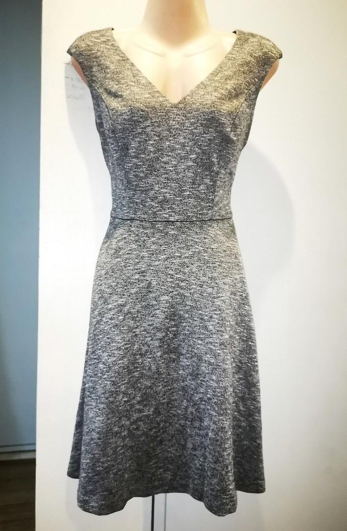 Gray Business Casual Office Wear SemiFormal Dress, Women's Fashion