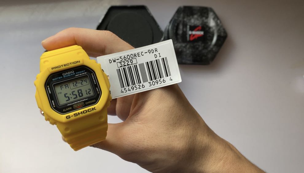 G Shock Petak Kuning DW 5600REC 9DR Men s Fashion Watches