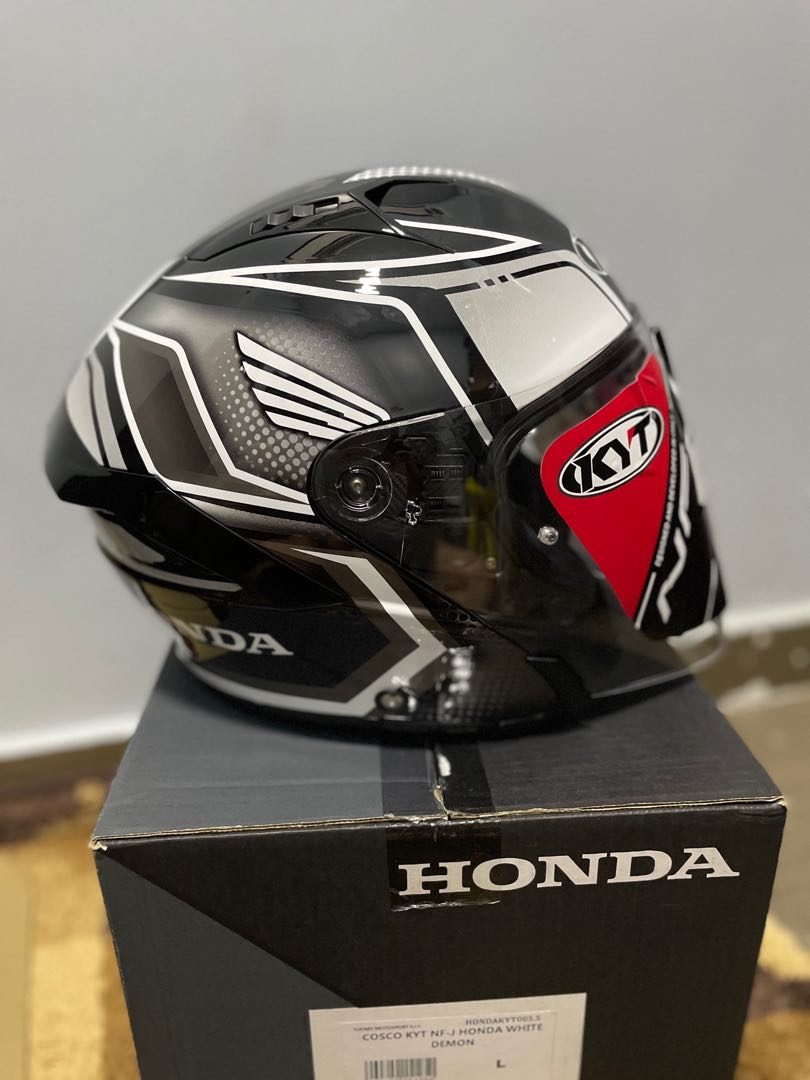 Helmet Kyt Honda Nf J White Demon Size L Auto Accessories On Carousell