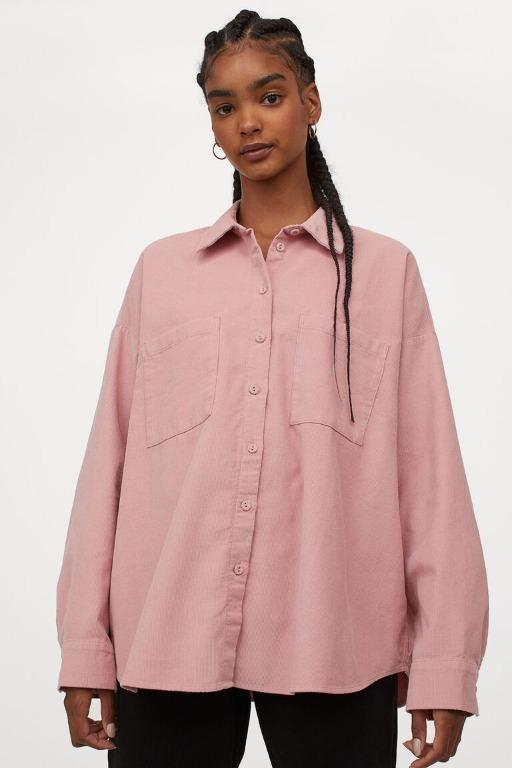 H&m pink top dress shirt