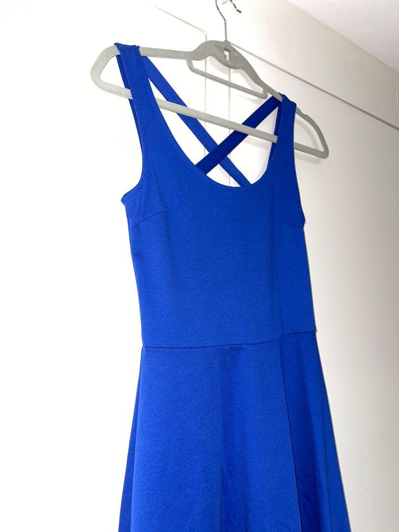 h&m royal blue dress
