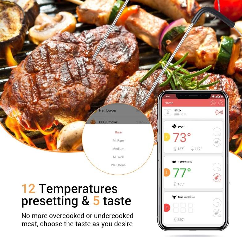 Inkbird IBT2X Bluetooth Cooking Thermometer Wireless Barbecue BBQ