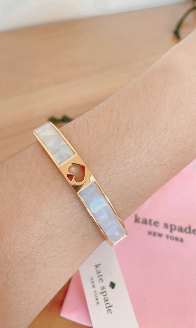 Kate Spade White Marble Hinged Bracelet
