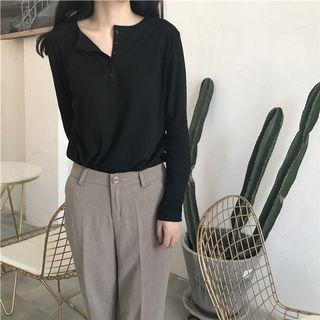 Long Tshirt korea buttons