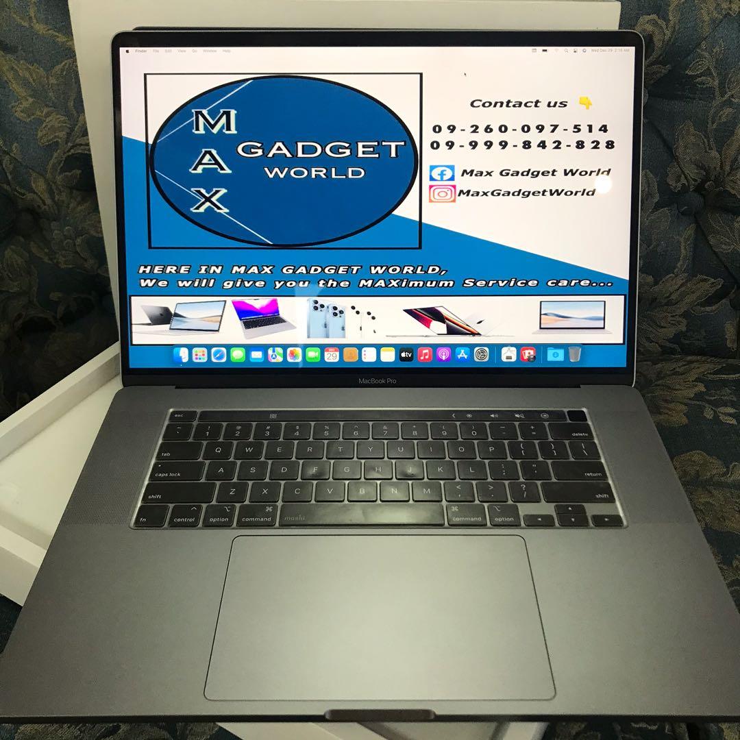 Macbook Pro 16” 2019 (Category: Laptops & Notebooks) located in Manila. Submitted by pagemaxgadgetworld (Listing ID 1134259259, Image 1). Description: Macbook Pro 16” 2019 Price 83,490 Quick Specs - 2.3 Ghz 8-Core Intel Core i9 - 16 GB RAM 2667 MHz DDR4 - 1TB SSD FLASH STORAGE - Graphics intel UHD Graphics 630 1536 MB - AMD RADEON Pro 5500m 4gb Ram - macOS Monterey - 16-inch (3072 x 1920) - Smooth 99% We are selling Secondhand and Brandnew Gadget