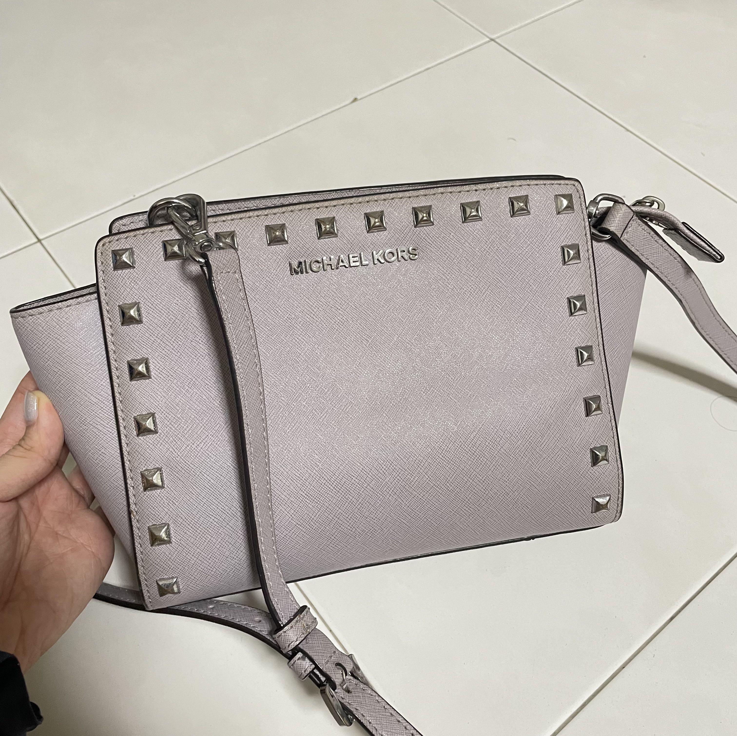 Michael kors selma studded purple crossbody bag purse Luxury
