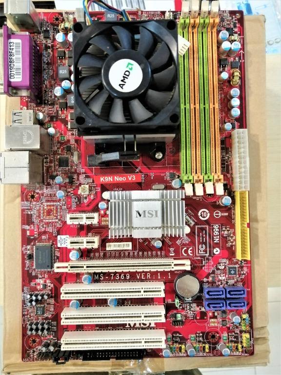 MSI K9N Neo V3 AM2 Motherboard + AMD Athlon 64 X2 4000+ CPU combo set
