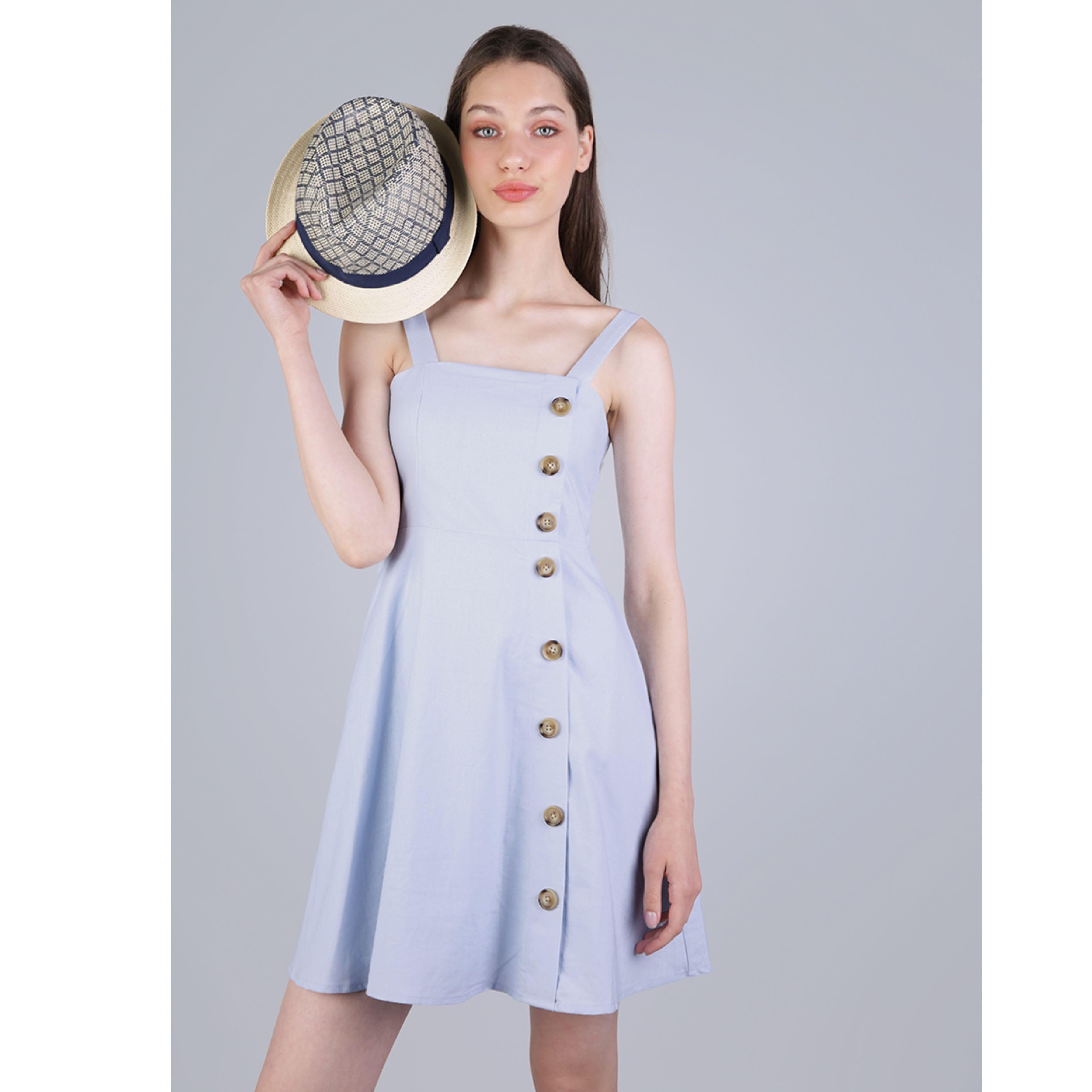 white christmas dresses Julie Mae Denim Mini Dress S / White main image 1
