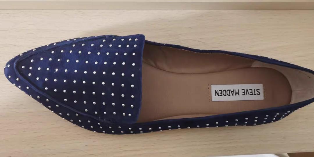 New Steve Madden Feather Studded Loafers Women s Fashion