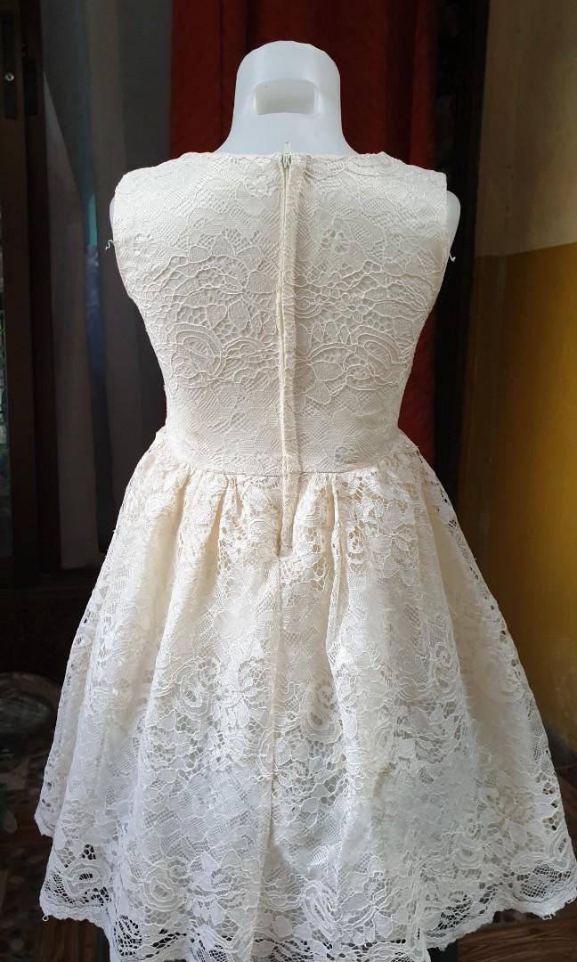 Oak white lace dress, Babies u0026 Kids, Babies u0026 Kids Fashion on Carousell