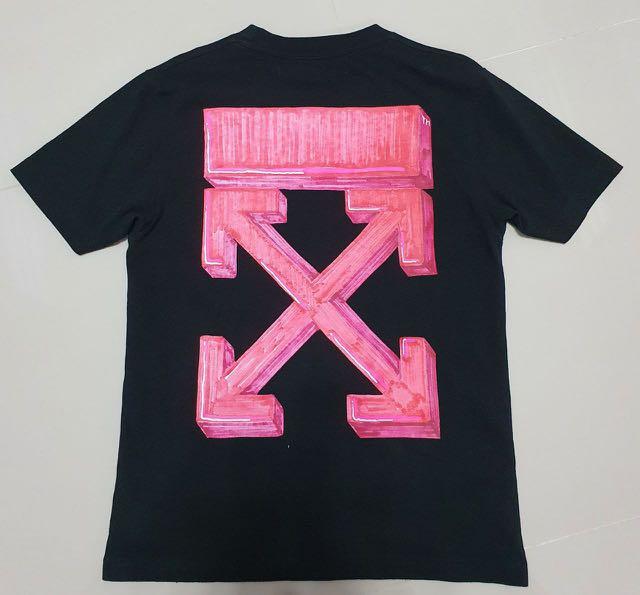 Off White Red Marker Tshirt Men s Fashion Tops Sets Tshirts