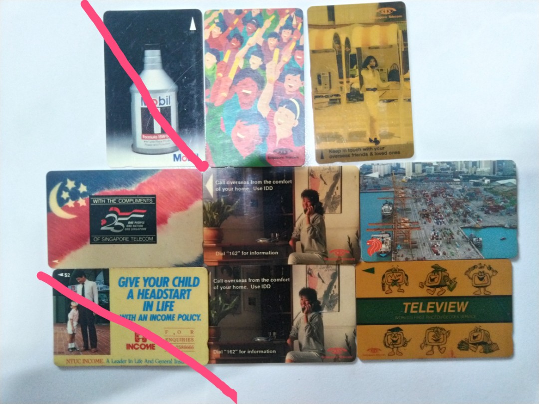 Old Singapore phone cards, used., Hobbies & Toys, Memorabilia