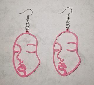 Pink Aesthetic Face Earrings