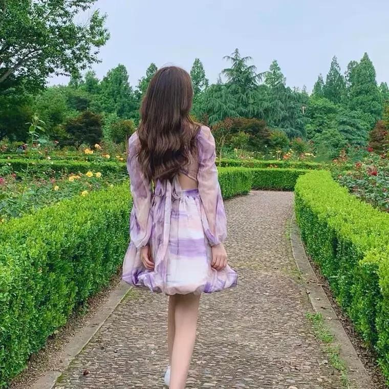 Purple low cut dress top
