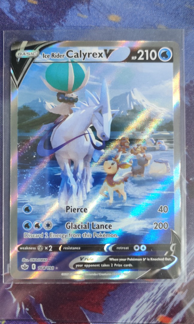 Pokemon TCG Ice Rider Calyrex V (Alt Full Art), Hobbies & Toys, Toys