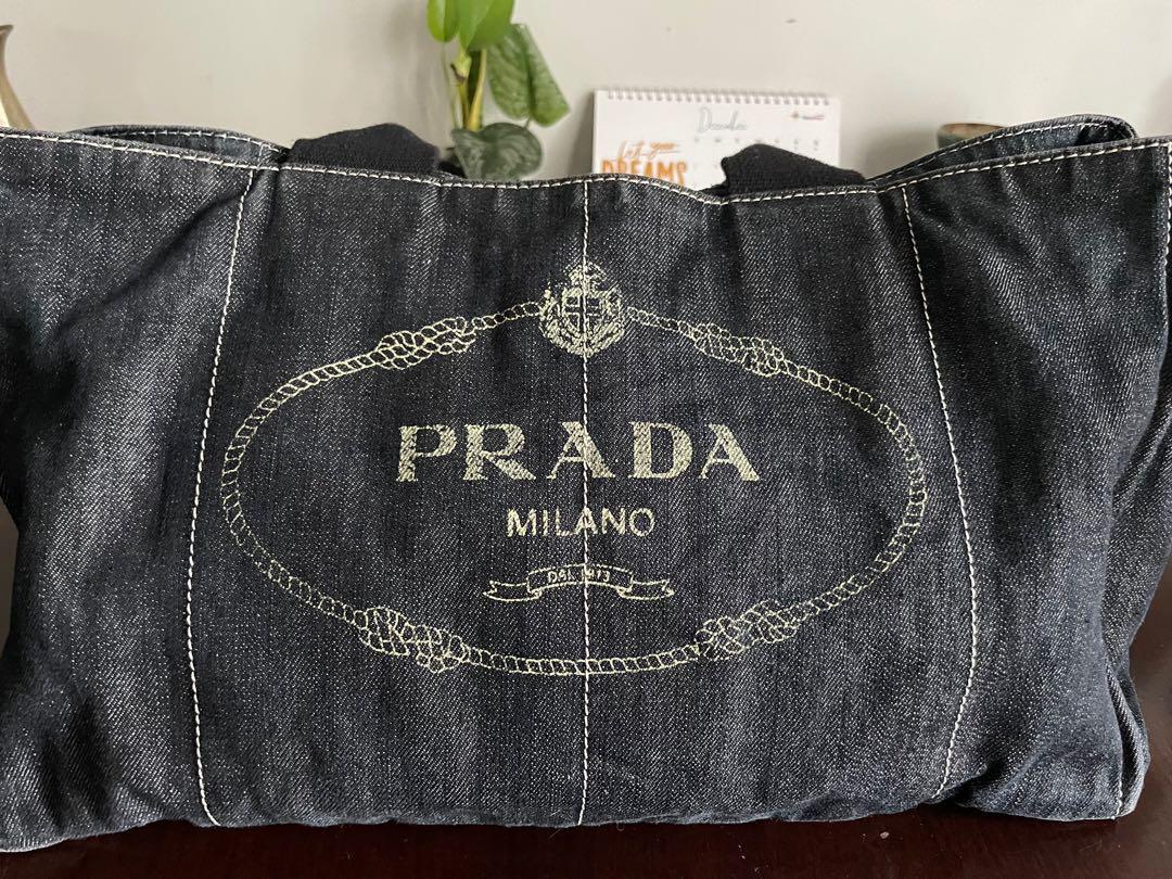 Prada Denim tote bag, Luxury, Bags & Wallets on Carousell
