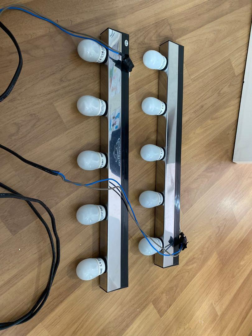 IKEA MUSIK Wall lamp, chromeplated Lampu meja lampu vanity mirror, Furniture & Home Living