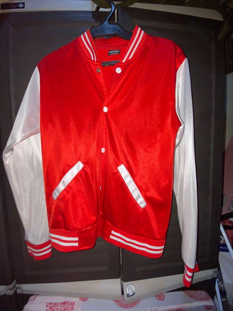 Red varsity jacket, Women's Fashion, Coats, Jackets and Outerwear on