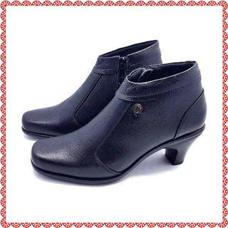 Sepatu Pantofel Kantor Kantoran Kerja Formal Hak Heels Heel Wanita Cewek Cewe Hitam Kulit Asli