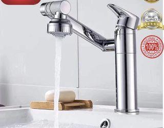 Stainless Steel 304 Silver Bathroom Adjustable Lavatory Faucet Kitchen