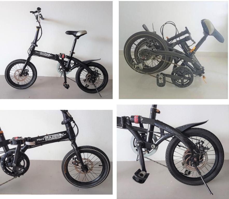 Stylish Micro XT Razer Foldable Bicycle, Versatile Black Foldie, 7 ...