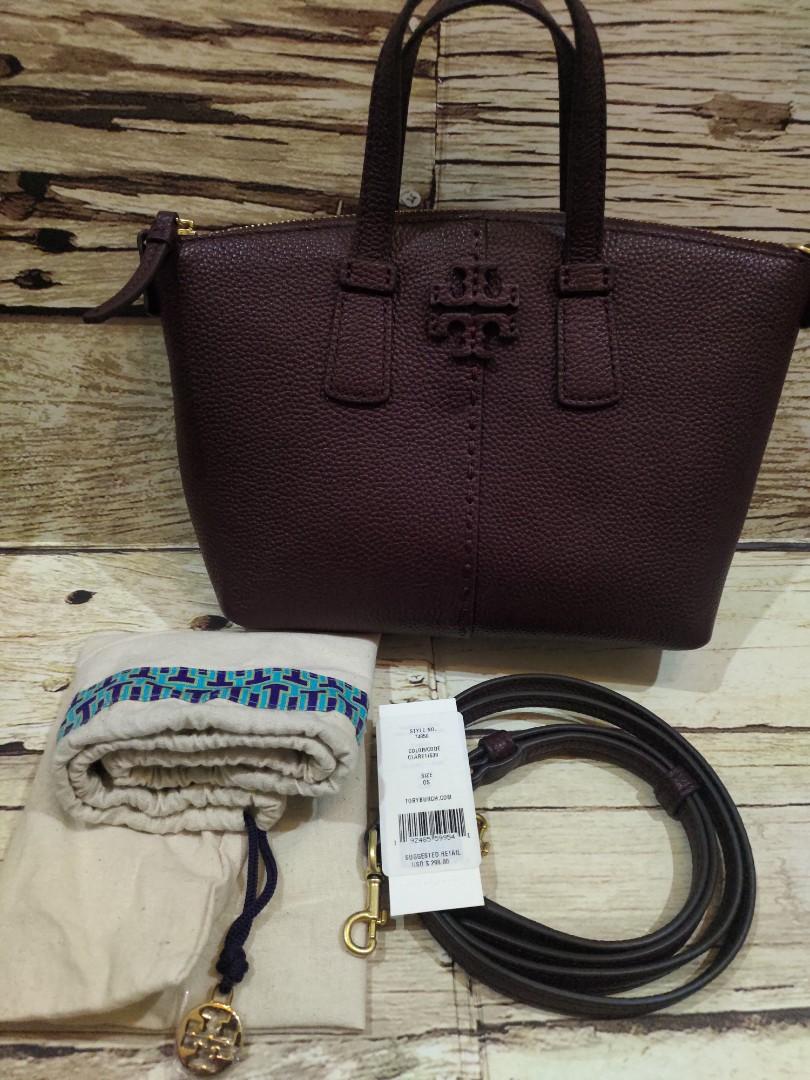 Tory burch mcgraw mini top zip satchel deals